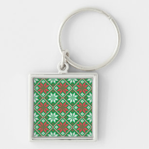 Merry Christmas Ornament Key Ring