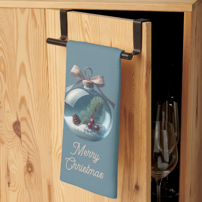 Merry Christmas Ornament Kitchen Towel (Thirds Fold)