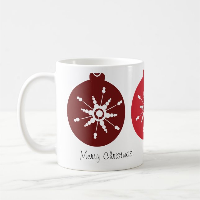 Merry Christmas Ornament Mix Holiday Coffee Mug (Left)