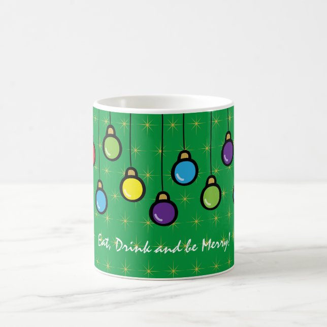 Merry Christmas Ornament Personalised Coffee Mug (Center)