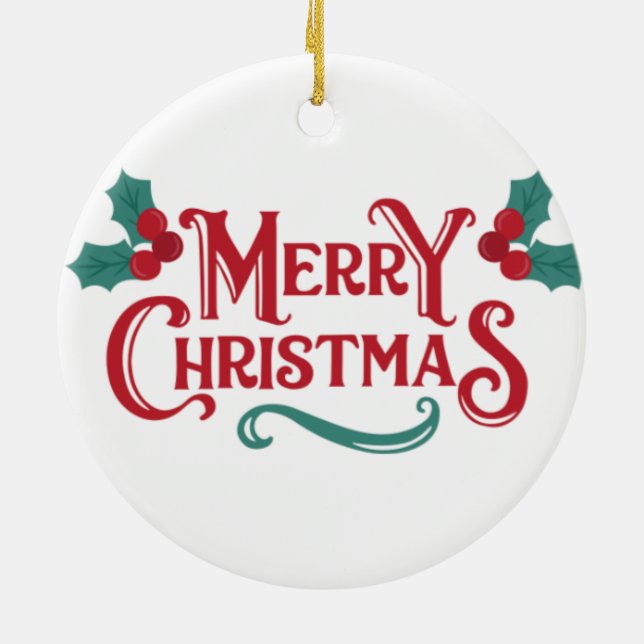 Merry Christmas Ornament | Personalized Keepsake  (Back)