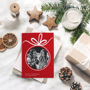 Merry Christmas Ornament Photo  Holiday Card