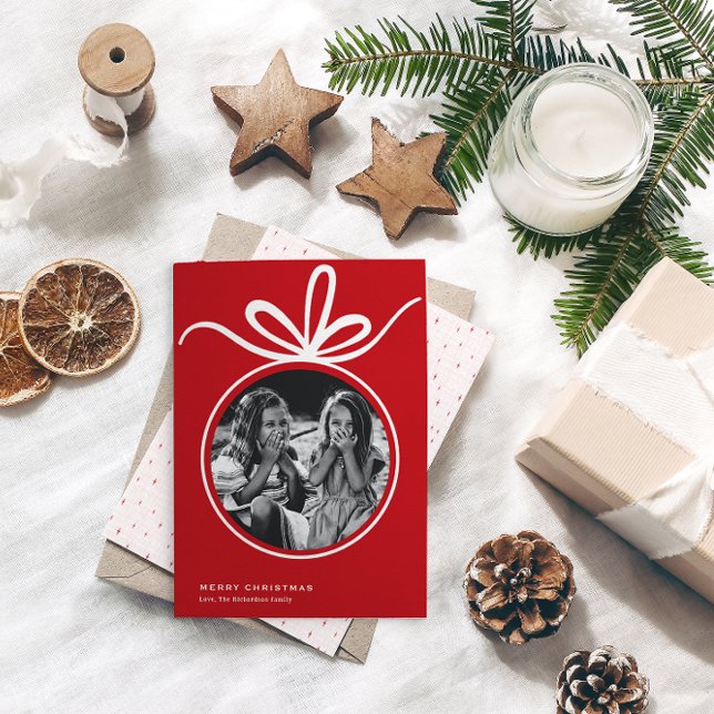 Merry Christmas Ornament Photo  Holiday Card (Creator Uploaded)