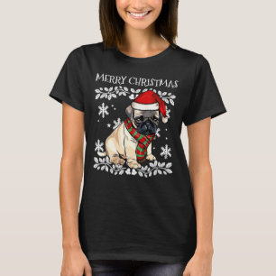 Merry Christmas Ornament Pug Xmas Santa T-Shirt