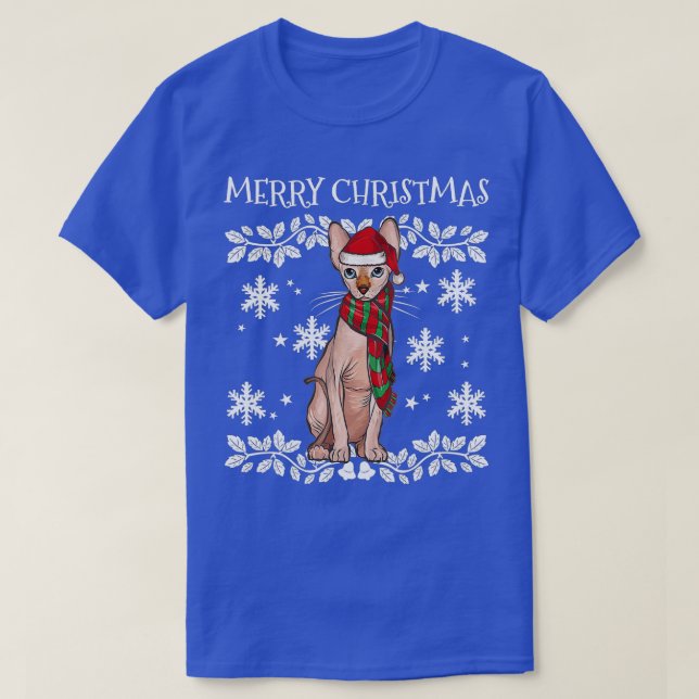 Merry Christmas Ornament Sphynx Cat Xmas Santa -gi T-Shirt (Design Front)