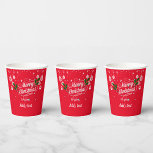 Merry Christmas ornamental design TEMPLATE Paper Cups