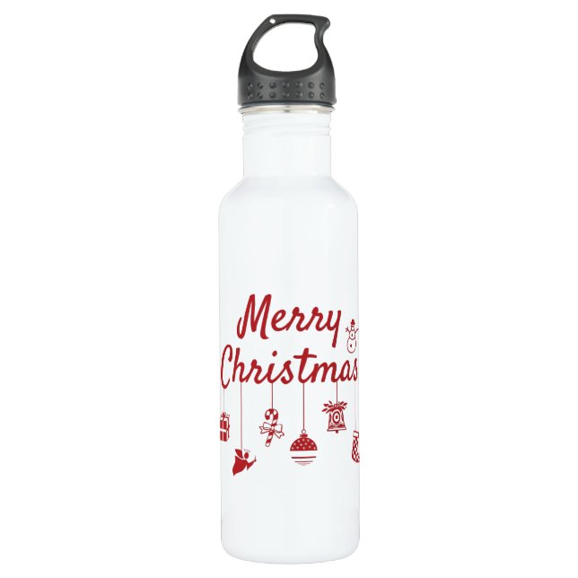 Merry Christmas Ornaments 710 Ml Water Bottle (Front)