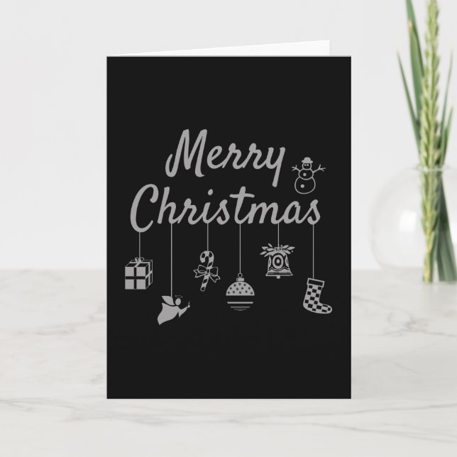 Merry Christmas Ornaments Card (Front)