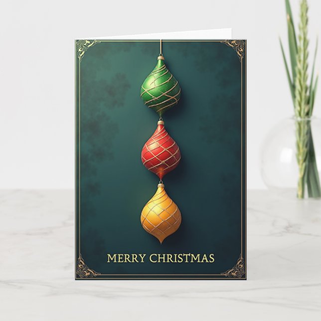 Merry Christmas Ornaments Card (Front)
