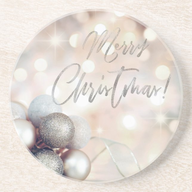 Merry Christmas Ornaments Coaster (Front)