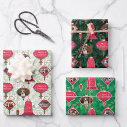 Merry Christmas Ornaments Custom Photo Wrapping Paper Sheet