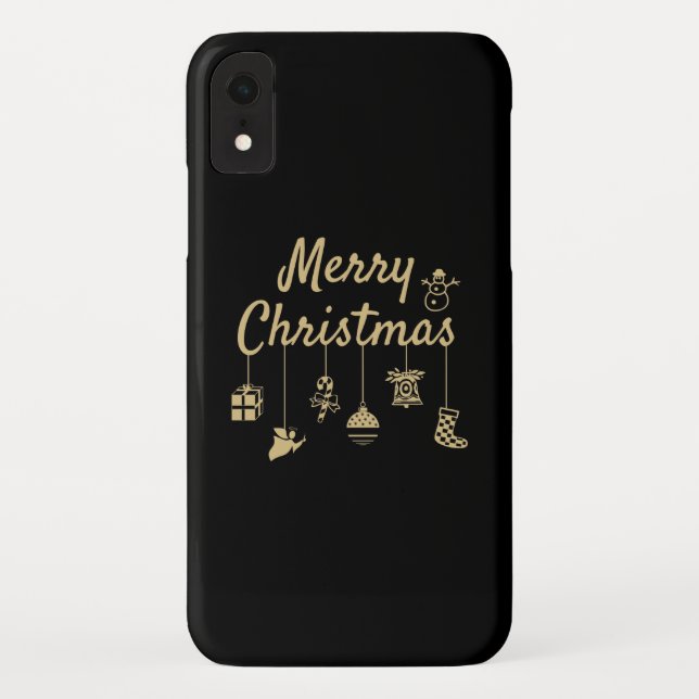 Merry Christmas Ornaments gold Case-Mate iPhone Case (Back)