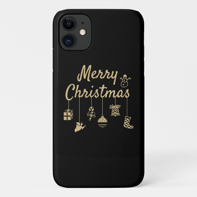Merry Christmas Ornaments gold Case-Mate iPhone Case (Back)