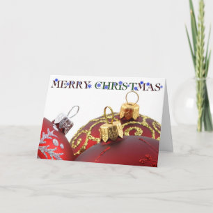 Merry Christmas Ornaments Holiday Card