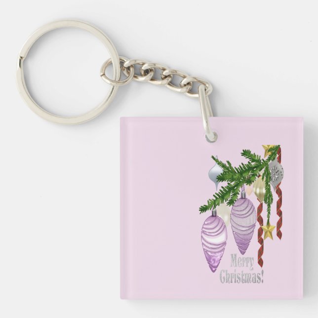 Merry Christmas Ornaments: Key Ring (Front)