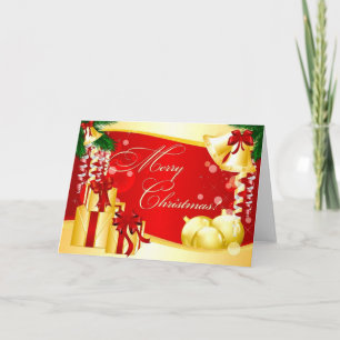 Merry Christmas Ornaments Presents Holiday Card