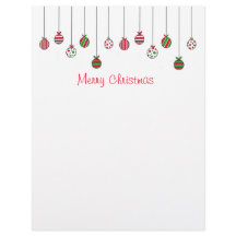 Merry Christmas Ornaments Script Letterhead