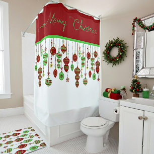 Merry Christmas ornaments Shower Curtain
