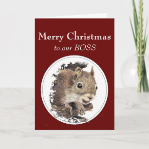 Merry Christmas Our Boss In Spite of the Nuts! Holiday Card