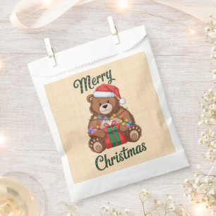 Merry Christmas - Ourson and Christmas present Favour Bags