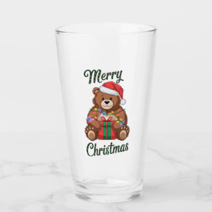 Merry Christmas - Ourson and Christmas present Glass