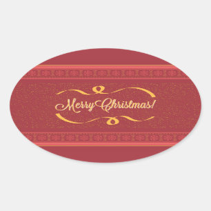 Merry Christmas Oval Sticker
