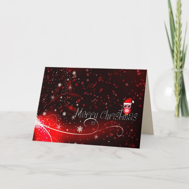 merry christmas owl greeting card (Front)
