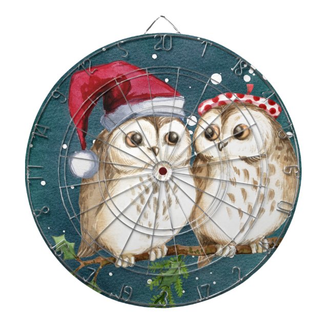 Merry-christmas Owls Dartboard (Front)