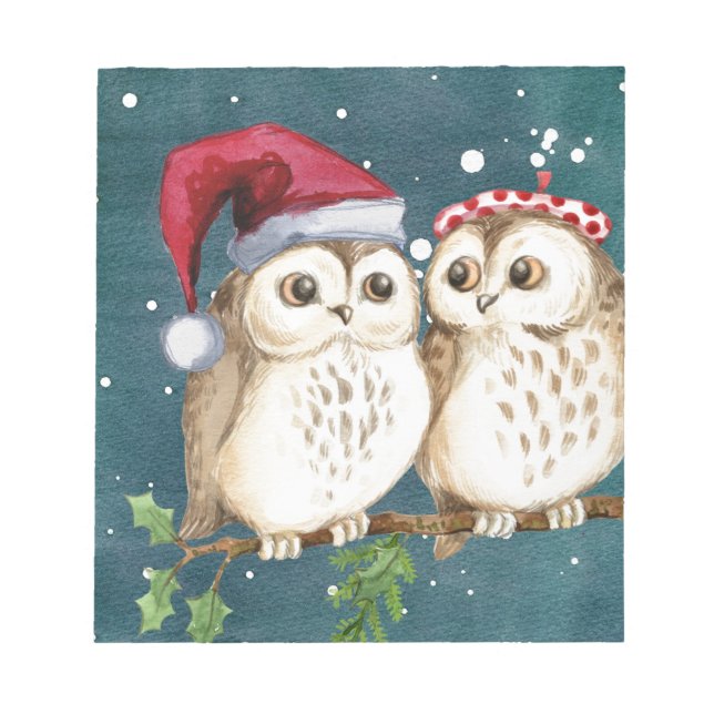 Merry-christmas Owls Notepad (Front)