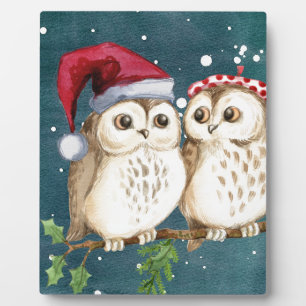 Merry-christmas Owls Plaque
