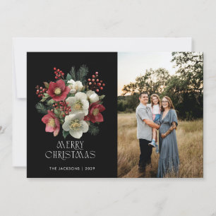 Merry Christmas Painterly Hellebore Holiday Design