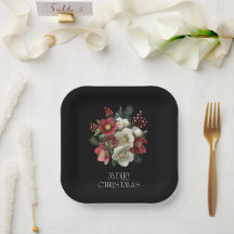 Merry Christmas Painterly Hellebore Holiday Design
