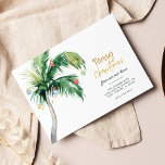 Merry Christmas Palm Tree Holiday Moving Announcement Postcard<br><div class="desc">Christmas Holiday Coastal Moving Palm Tree Announcement you can easily customise by clicking the "Personalise" button. Add your custom message and names on the reverse side</div>