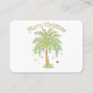 Merry Christmas Palm Tree Light New Year Tropical Business Card