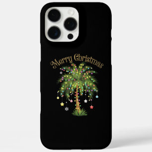 Merry Christmas Palm Tree Light New Year Tropical iPhone 16 Pro Max Case