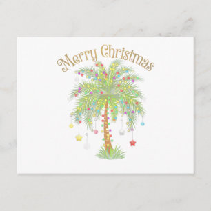 Merry Christmas Palm Tree Light New Year Tropical  Enclosure Card
