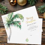 Merry Christmas Palm Tree Moving Announcement<br><div class="desc">Christmas Holiday Coastal Moving Palm Tree Announcement you can easily customise by clicking the "Personalise" button. Add your custom message and names on the reverse side</div>