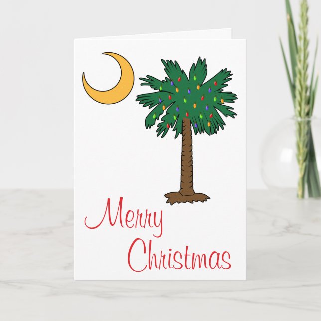 Merry Christmas Palmetto Moon Card (Front)