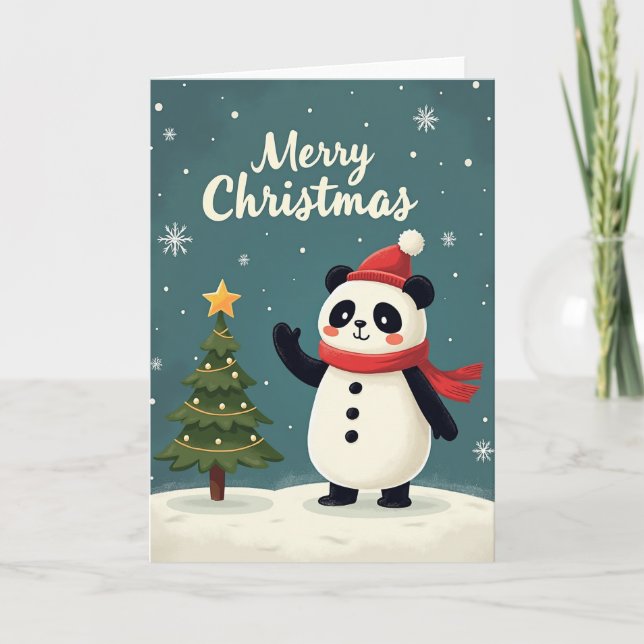 Merry Christmas Panda Card (Front)