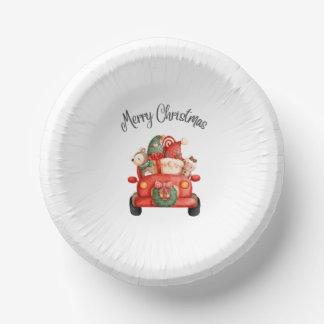 Merry Christmas Paper Bowls Tableware Plate