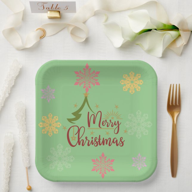 Merry Christmas Paper Plate (Wedding)