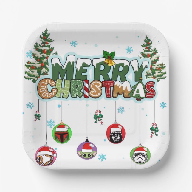 Merry Christmas Paper Plates (Front)