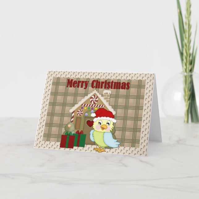 Merry Christmas Parrot Holiday Card (Front)