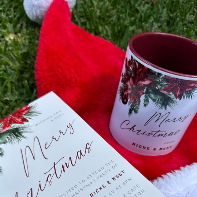 Merry Christmas Party Employee Client Gift Two-Tone Coffee Mug (Creator Uploaded)