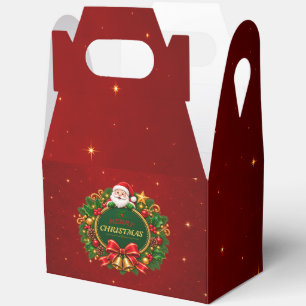 Merry Christmas Party Favour Boxes Editable