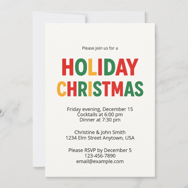 Merry Christmas Party Invitation – Fun & Festive  (Front)
