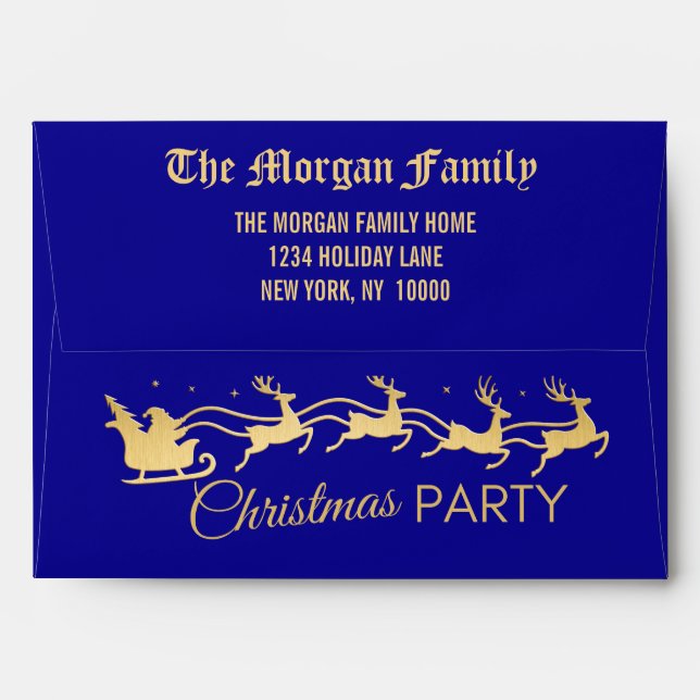 Merry Christmas Party, Merry And Bright Envelope (Back (Top Flap))