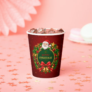 Merry Christmas Party Paper Cups Editable