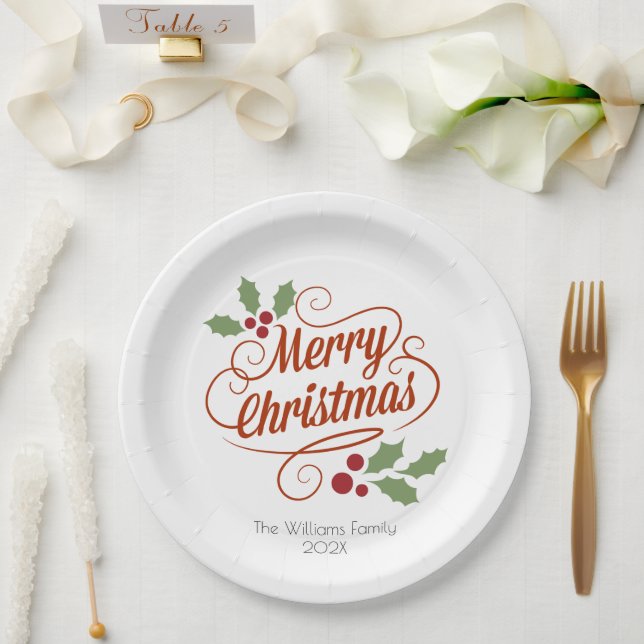 Merry Christmas party Paper plate (Wedding)