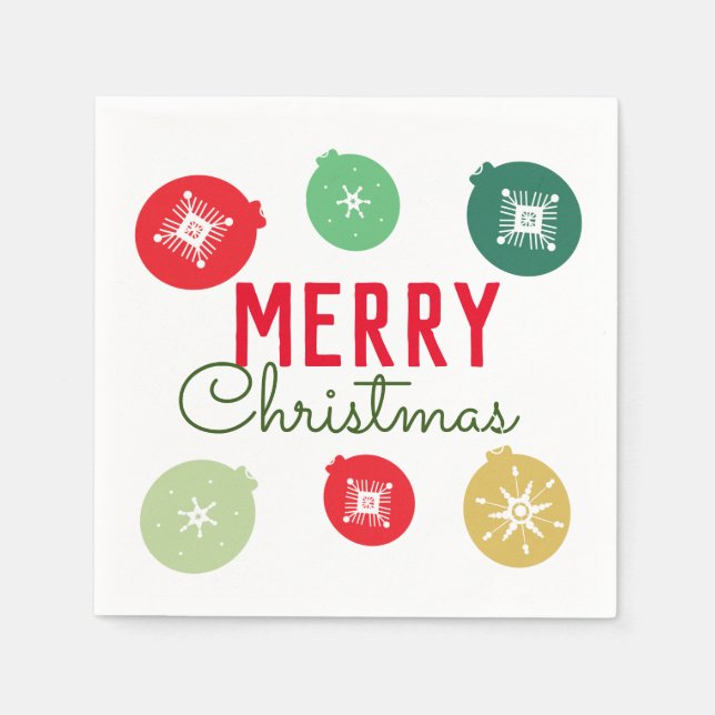 Merry Christmas Party Snowflakes Ornament   Napkin (Front)